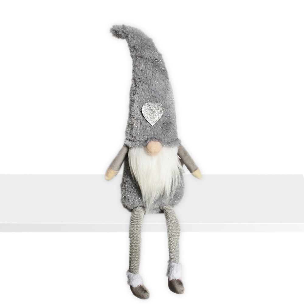 Skřítek nohatý textil nohatý 25cm šedá